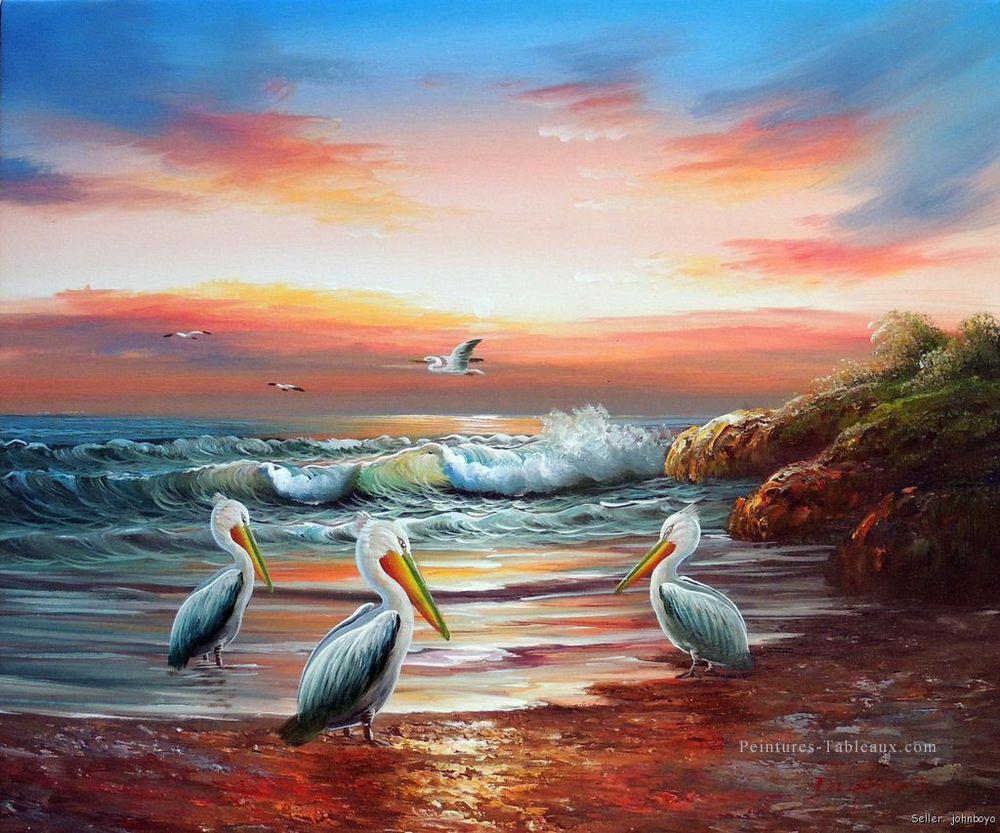 Paysage marin Oiseau Aviaire Peintures à l'huile